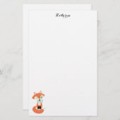 Monocle-Hipsterroter Fox Briefpapier (Vorne/Hinten)
