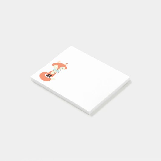 Monocle-Hipsterroter Fox Post-it Klebezettel (angewinkelt)