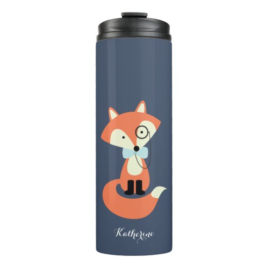 Monocle-Hipsterroter Fox Thermosbecher (Vorderseite)