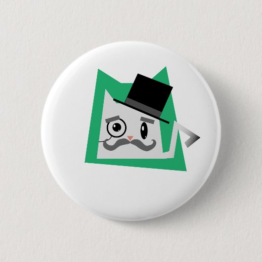 Monocle-Katze Button (Vorderseite)