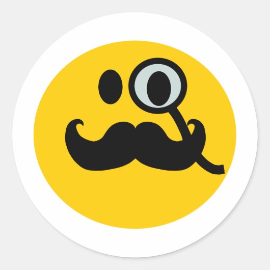 Monocle & Mustache - benutzerdefinierbarer Backgra Runder Aufkleber (Vorderseite)