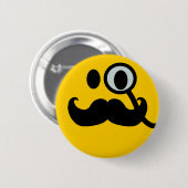Monocle u. Schnurrbart kundengerechtes backgrnd) Button (Vorne & Hinten)