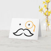 Monocle und Mustache Karte (Gelbe Blume)