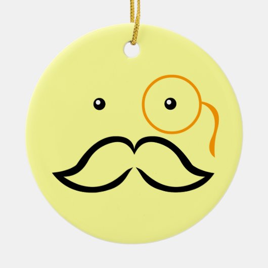 Monocle und Mustache Keramikornament (Vorne)