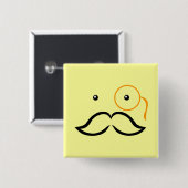 Monocle und Schnurrbart Button (Vorne & Hinten)