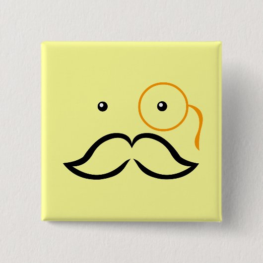 Monocle und Schnurrbart Button (Vorderseite)
