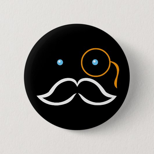 Monocle und Schnurrbart Button (Vorderseite)