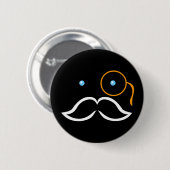 Monocle und Schnurrbart Button (Vorne & Hinten)