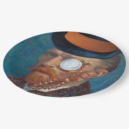 Monocle Van Gogh in Top Hat 9" Paper Teller (Schrägansicht)