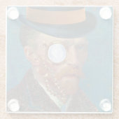 Monocle Van Gogh in Top Hat Glass Untersetzer (Rückseite)