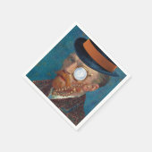 Monocle Van Gogh in Top Hat Paper Napkins Serviette (Ecke)