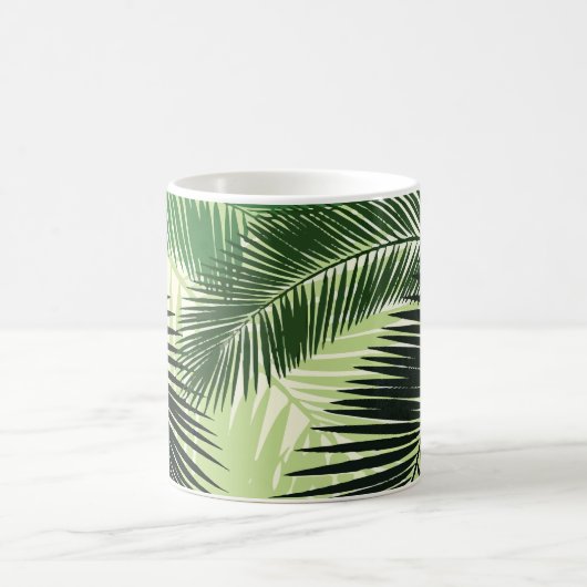 Monocolor Tropical Palm Trees Kaffeetasse (Mittel)
