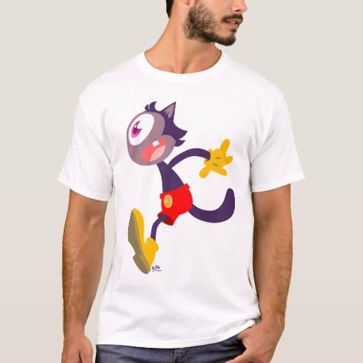 Monocularkatzen-Cartoon-T - Shirt (Vorderseite)