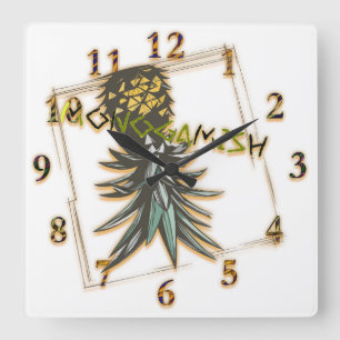 Monogamisches Party Quadratische Wanduhr