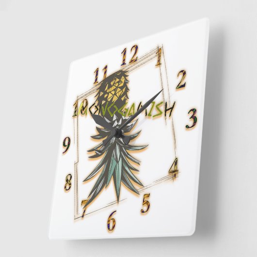 Monogamisches Party Quadratische Wanduhr (Winkel)