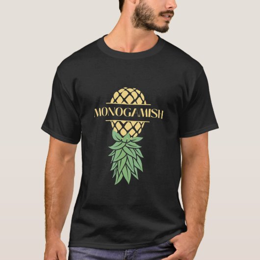 Monogamish Upside Down Ananas Swinger   T-Shirt (Vorderseite)