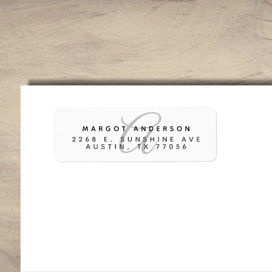 Monogoram Chic | Stilvolle Schrift | RÜCKSENDEADRE