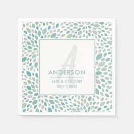 Monografie der Abstrakten Hochzeit der grünen Flor Serviette