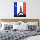 Monografie der Flagge Paris Eiffel Tower Frankreic Leinwanddruck (Insitu (Schlafzimmer))