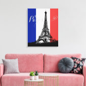 Monografie der Flagge Paris Eiffel Tower Frankreic Leinwanddruck (Insitu (Wohnzimmer))