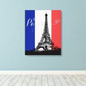 Monografie der Flagge Paris Eiffel Tower Frankreic Leinwanddruck (Insitu (Holzboden))