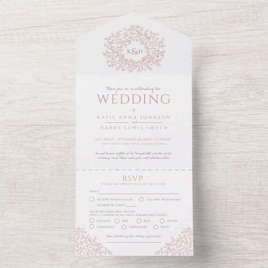 Monografie der hochzackigen Blätter All In One Einladung (Innen Boden)