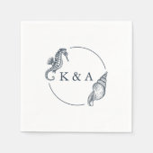 Monografie der Hochzeit von Nautic Seepferd & Sea  Serviette (Vorderseite)