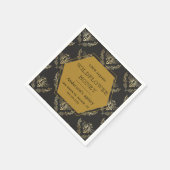 Monografie der Honigbiene der Vintagen Goldkönigin Serviette (Ecke)