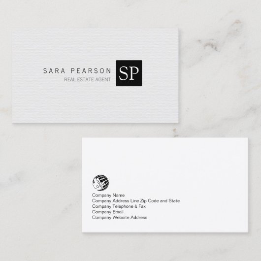 Monografie der Immobilieninvestition in Immobilien Visitenkarte (Vorne/Hinten)