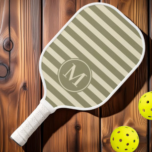Monografie der Mid Century Polo Striped Sage Pickleball Schläger
