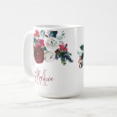 Monografie der Rose "Winter Burgundy" Kaffeetasse (Vorderseite Links)