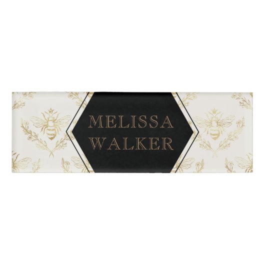 Monografie der Vintagen Goldkönigin Namenschild (Vorderseite)