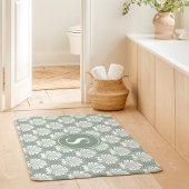 Monografie der weißen und grünen Seashell-Küste Badematte