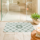 Monografie der weißen und grünen Seashell-Küste Badematte