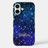 Monografie des blauen Glitzer Case-Mate iPhone Hülle (Rückseite)