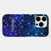 Monografie des blauen Glitzer Case-Mate iPhone Hülle (Rückseite (Horizontal))