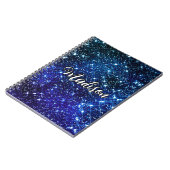 Monografie des blauen Glitzer Notizblock (Linke Seite)
