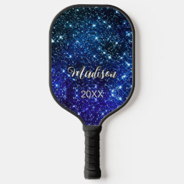Monografie des blauen Glitzer Pickleball Schläger