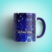 Monografie des blauen Glitzer Tasse