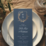 Monografie des Blumenmotivs Menükarte<br><div class="desc">**Dieses Design ist Teil einer einzigartigen Suite und Sammlung; die Farbe des Textes und des Papiers ist anpassbar und ist Not Real Foil** - Klassisches Farbschema: Navy Blau, Weiß und Gold für ein raffiniertes Aussehen. - Blumen & Botanische Verzierungen: Romantische Gartenvibe. - Elegantes Script Monogram: Mit den Initialen des Paares....</div>