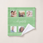 Monografie des grünen Fotos Badhandtuch Set (Waschlappen)