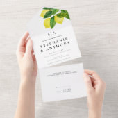 Monografie Lemon Branch Greenerity Wedding All In One Einladung (Abreißen)