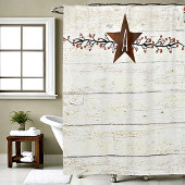 Monografie von rostfreiem Stern und Beeren Duschvorhang