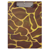 Monografische Giraffe, braun, Gelb Klemmbrett (Vorderseite)