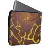 Monografische Giraffe, braun, Gelb Laptopschutzhülle (Vorne Rechts)