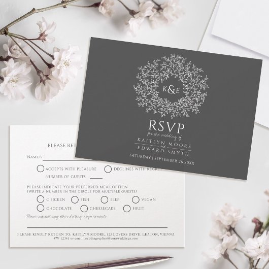 Monografische, handgezeichnete UAWG RSVP Karte