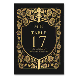 Monografische Hochzeit der Black Shield Medieval F Tischnummer