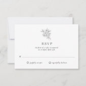 Monografische Hochzeit der botanischen Blume RSVP Karte (Vorderseite)