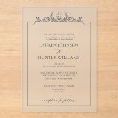 Monografische Hochzeit der formalen Navy-Blauen-Gr Acryleinladungen (Vorderseite)