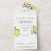 Monografische Hochzeit der Gelben Flora All In One Einladung (Innen Boden)